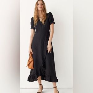 WORN ONCE - & OTHER STORIES Ruffled Wrap Midi Dress - 6